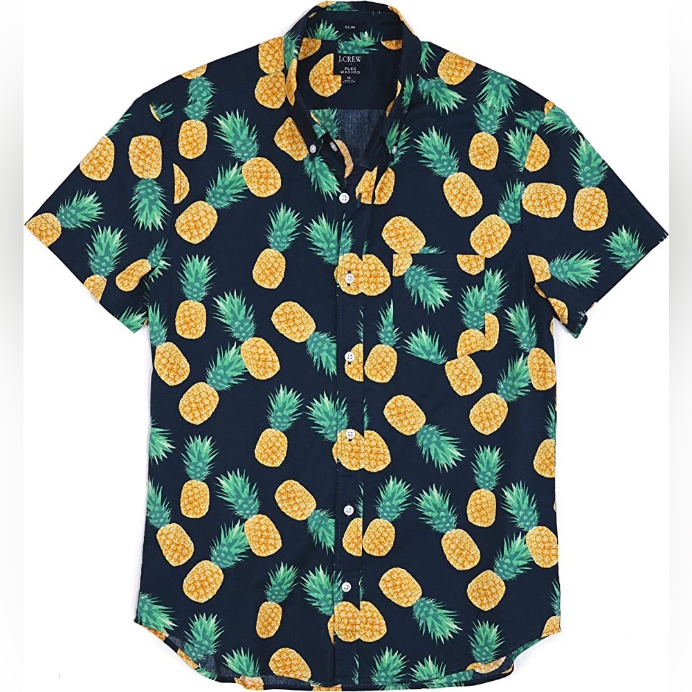 J CREW Flex Washed Men’s PINEAPPLE shirt XXL slim NWT
